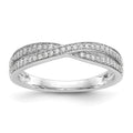 14K White Gold Criss-Cross 1/5 carat Diamond Complete Wedding Band, 0.192 ct, Size 7