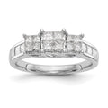 14K White Gold Complete Diamond Cluster Engagement Ring, 0.99 ct, Size 7, 3.3 g - ID5S9RM2384E-100-WAA8L7