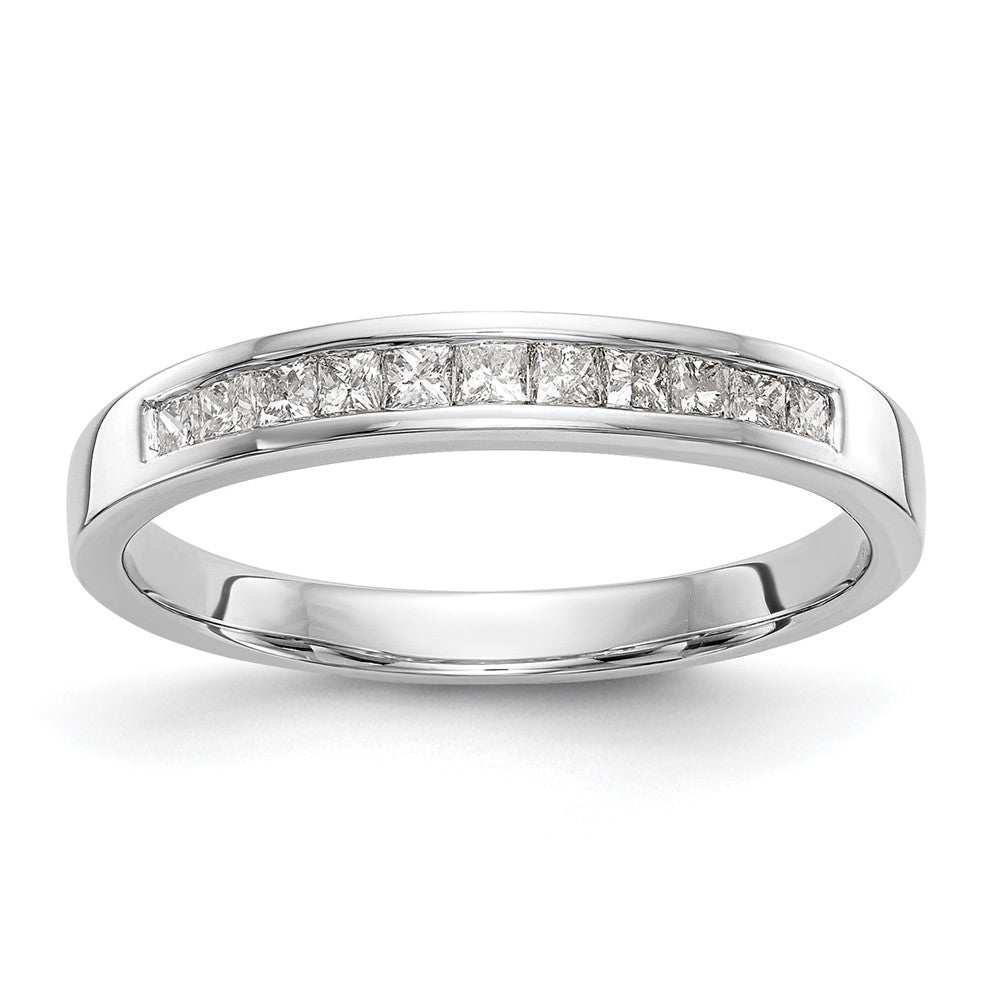 14k White Gold Channel-set 1/3 carat Princess Diamond Complete Wedding Band, 0.24 ct, Size 7, 1.75 g - ID5S9RM2385B-030-WAA8L7