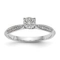 14K White Gold Complete Diamond Cluster Engagement Ring, 0.207 ct, Size 7, 2.18 g - ID5S9RM2386E-020-WAA8L7