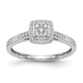 14K White Gold Square Halo Cluster 1/5 carat Diamond Complete Engagement Ring, 0.202 ct, Size 7, 2.19 g - ID5S9RM2389E-019-WAA8L7