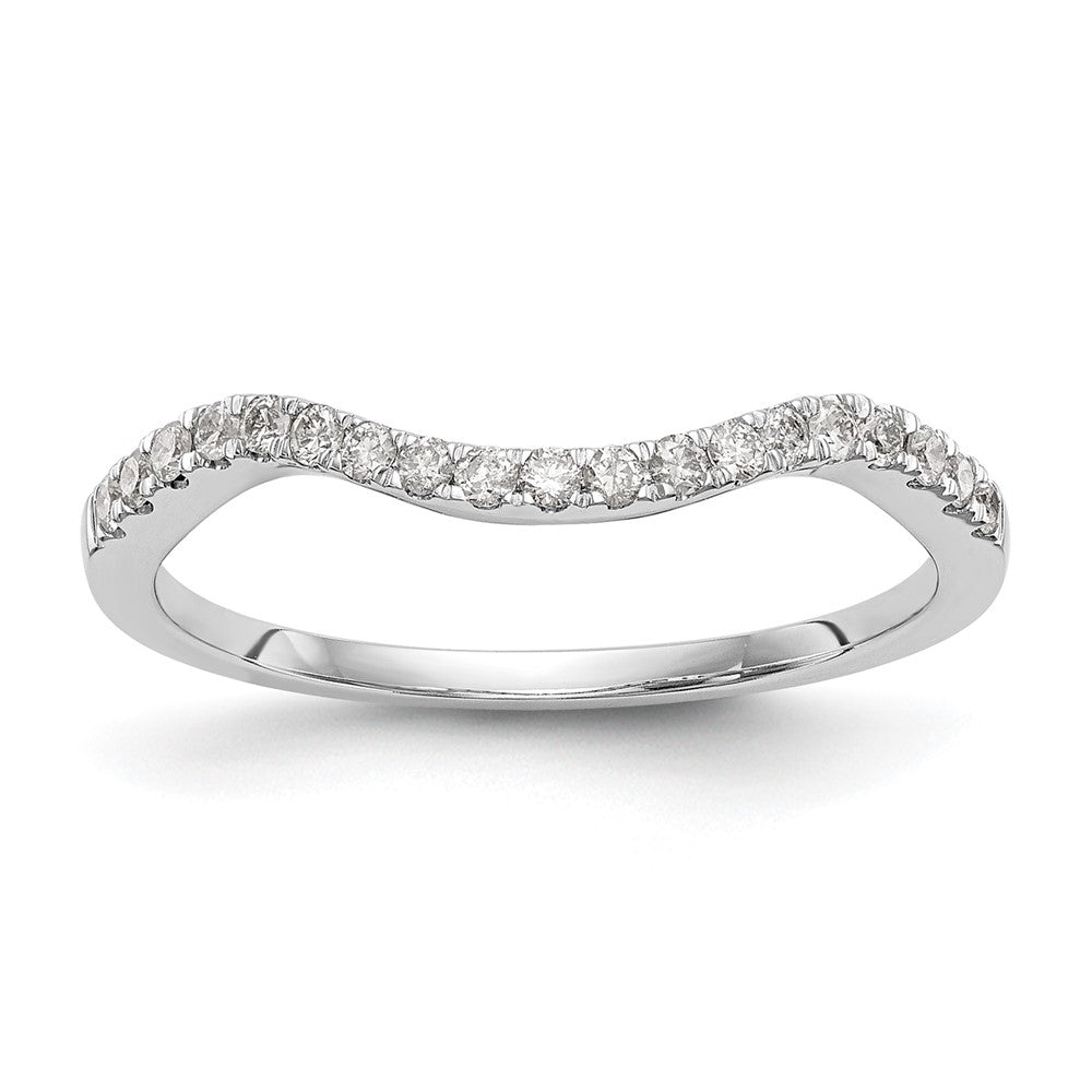 14k White Gold 1/5 carat Diamond Contoured Complete Wedding Band, 0.19 ct, Size 7, 1.66 g - ID5S9RM2393B-019-WAA8L7
