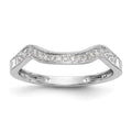 14k White Gold 1/10 carat Diamond Contoured Complete Wedding Band, 0.114 ct, Size 7, 1.91 g - ID5S9RM2397B-011-WAA8L7
