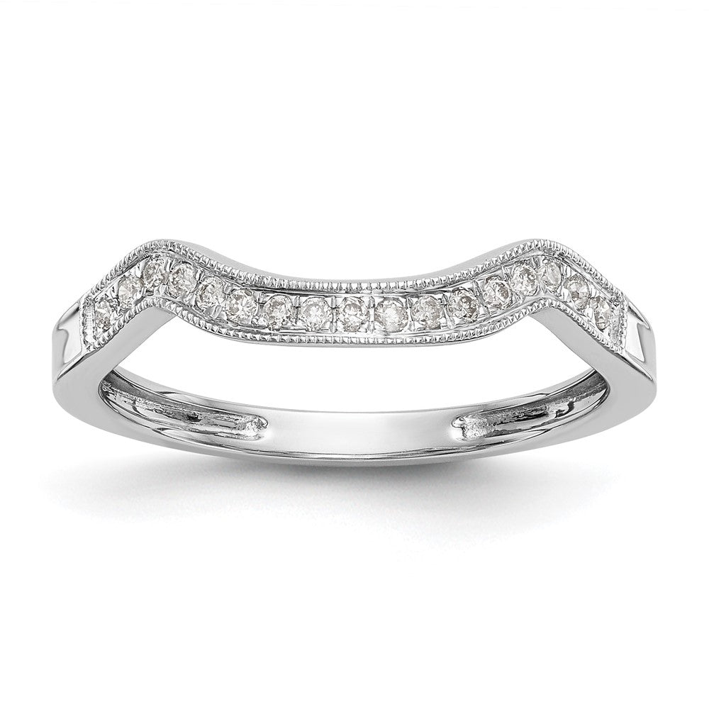 14k White Gold 1/10 carat Diamond Contoured Complete Wedding Band, 0.114 ct, Size 7, 1.91 g - ID5S9RM2397B-011-WAA8L7