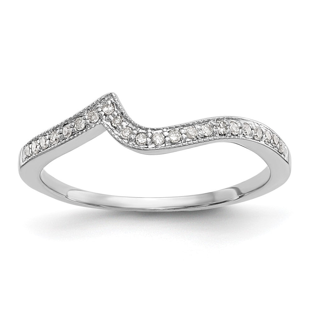 14k White Gold 1/10 carat Diamond Contoured Complete Wedding Band, 0.1 ct, Size 7, 1.59 g - ID5S9RM2413B-010-WAA8L7