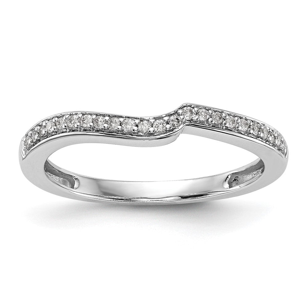 14k White Gold 1/10 carat Diamond Contoured Complete Wedding Band, 0.107 ct, Size 7, 1.81 g - ID5S9RM2414B-010-WAA8L7