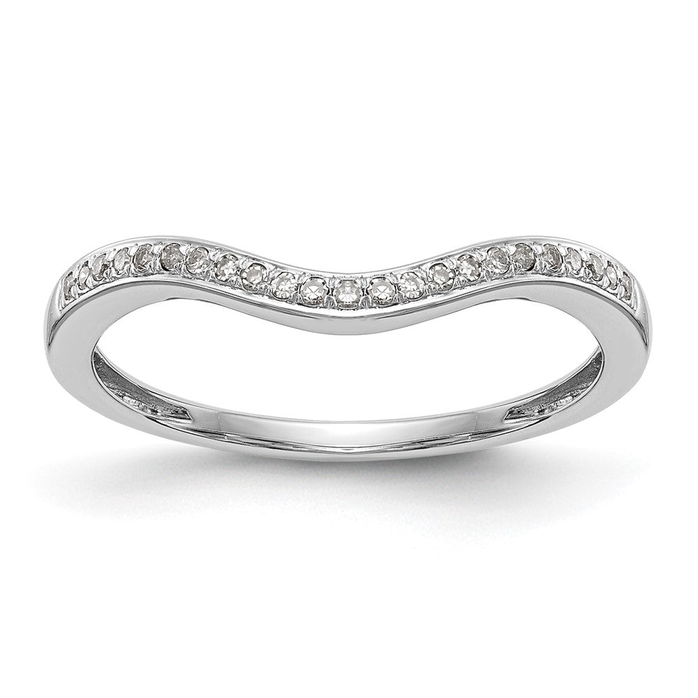 14k White Gold 1/20 carat Diamond Contoured Complete Wedding Band, 0.072 ct, Size 7, 1.27 g - ID5S9RM2430B-007-WAA8L7