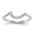 14K White Gold 1/10 carat Diamond Contoured Complete Wedding Band, 0.09 ct, Size 7