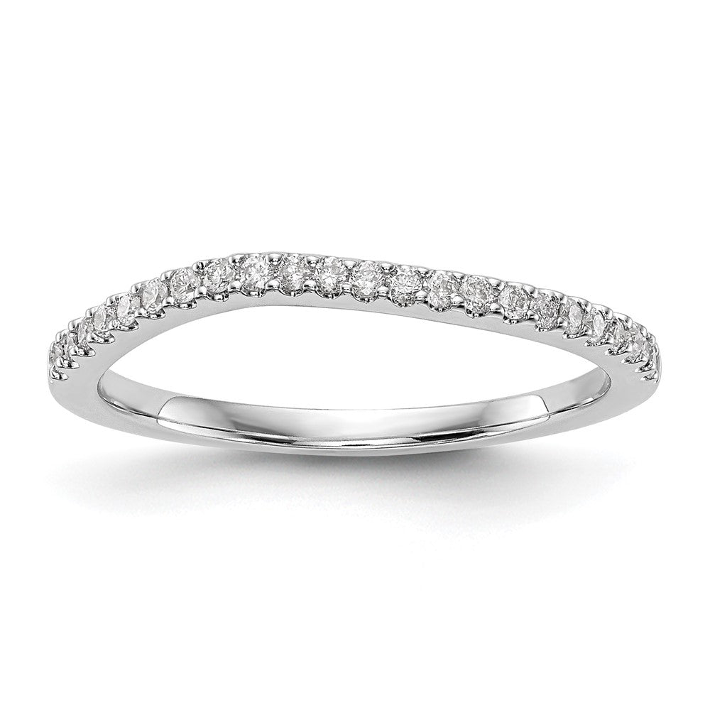 14k White Gold 1/5 carat Diamond Contoured Complete Wedding Band, 0.184 ct, Size 7, 1.23 g - ID5S9RM2449B-016-WAA8L7