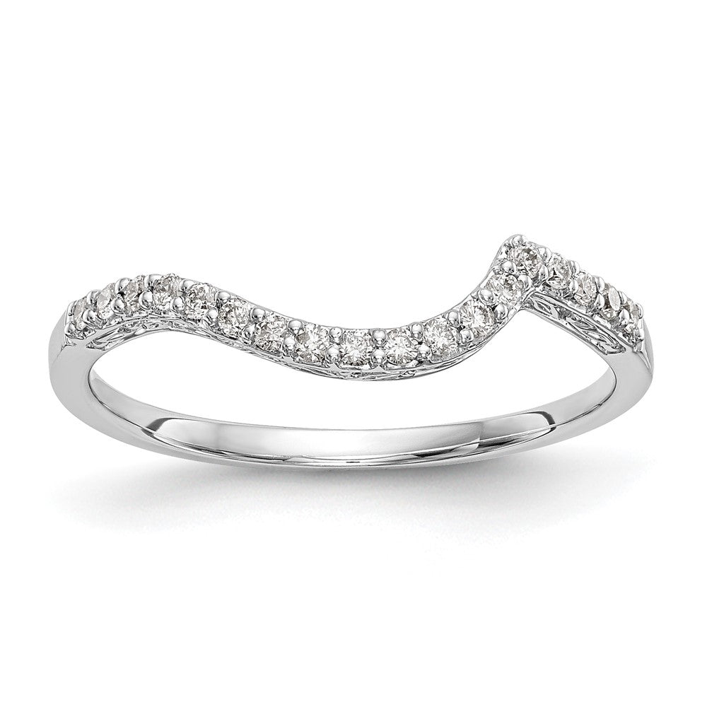14K White Gold Diamond Wedding Band, 0.164 ct, Size 7, 1.27 g - ID5S9RM2450B-016-WAA8L7