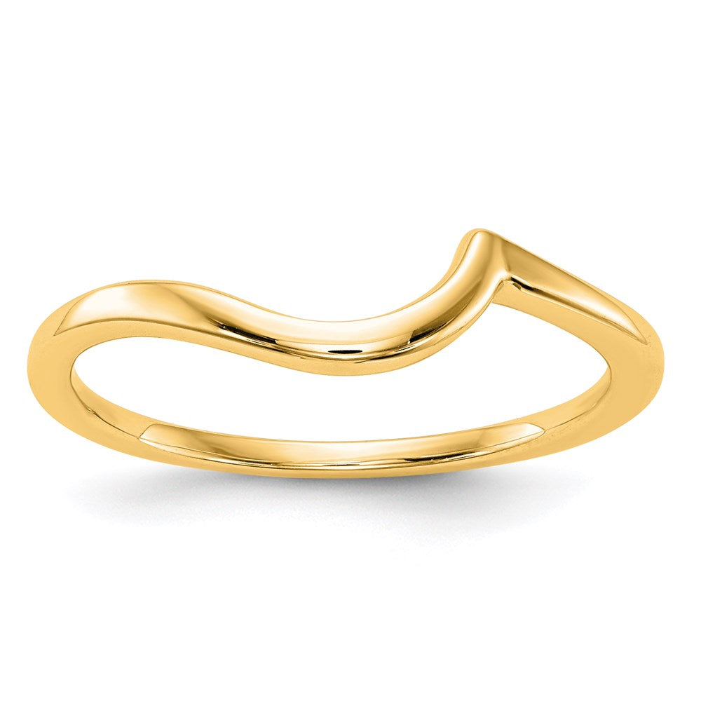 14k Yellow Gold Polished Contour Wedding Band, Size 7, 1.45 g