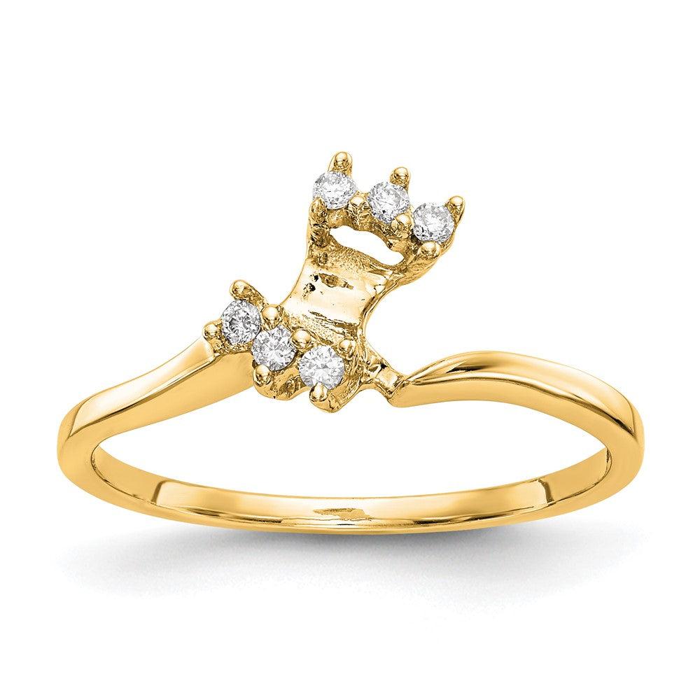 14k Yellow Gold Diamond Wedding Band, 0.072 ct, Size 7