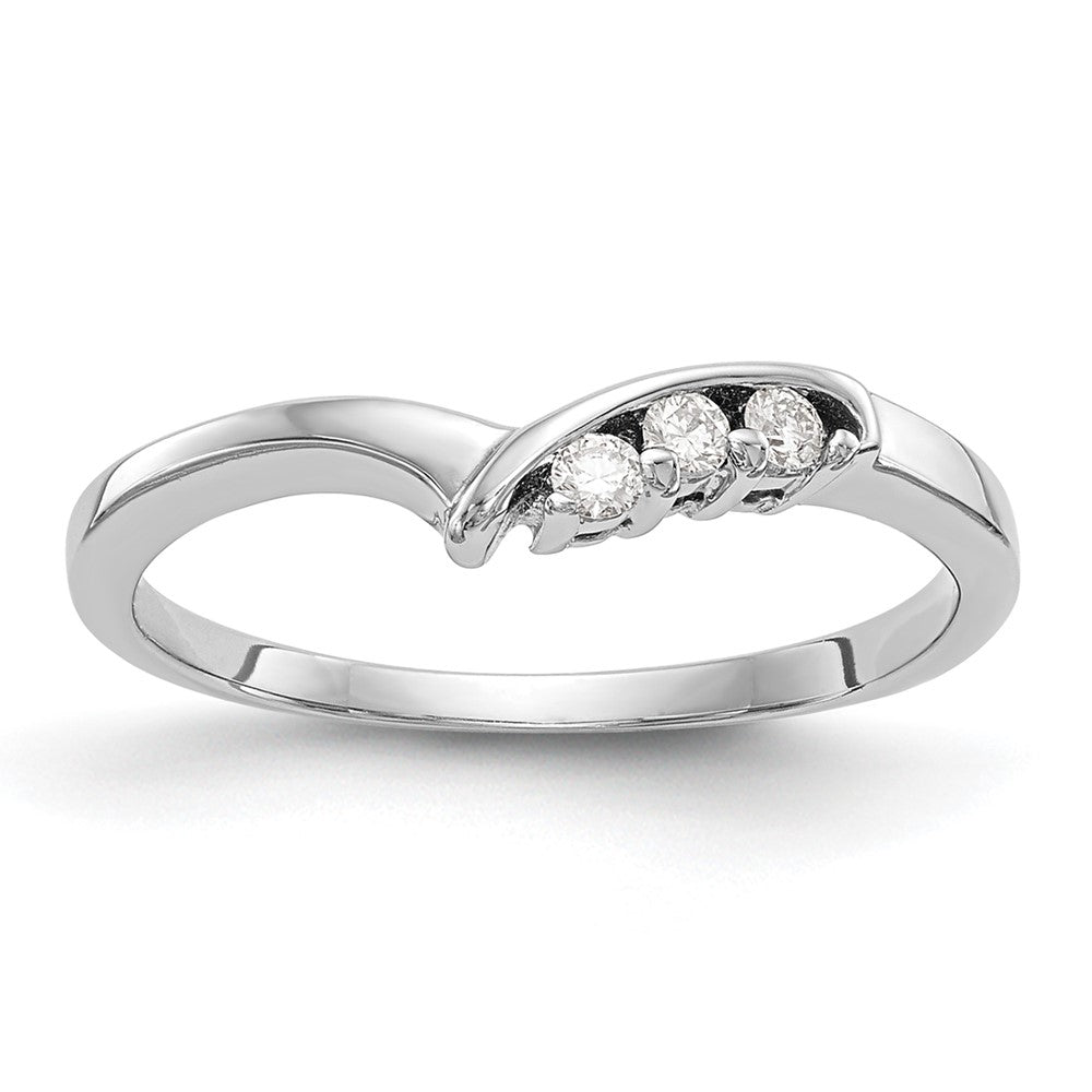 14k White Gold 1/20 carat Diamond Contoured Complete Wedding Band, 0.06 ct, Size 7, 1.81 g - ID5S9RM2511B-006-WAA8L7