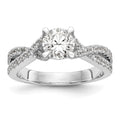 14kw Lab Grown Diamond VS/SI+ G+ Round By-Pass Eng Ring w/.5ct Cente, 1.315 ct, Size 7