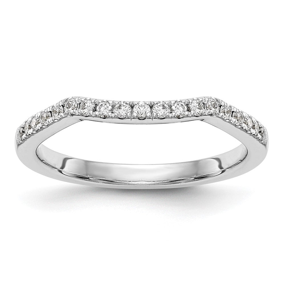 14k White Gold 1/4 carat Diamond Contoured Complete Wedding Band, 0.228 ct, Size 7, 2.71 g - ID5S9RM2516B-023-WAA8L7