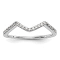 14k White Gold 1/6 carat Diamond Contoured Complete Wedding Band, 0.168 ct, Size 7, 1.36 g