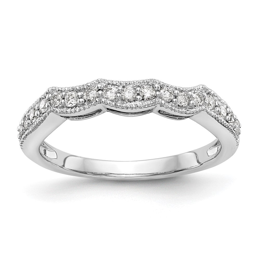 True Origin 14K White 1/4 carat Lab Grown Diamond VS+ F+ Complete Wedding Band, 0.24 ct, Size 7