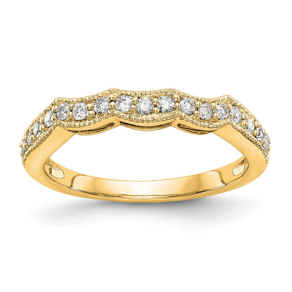 14k Yellow Gold Diamond Wedding Band, 0.24 ct, Size 7, 1.7 g