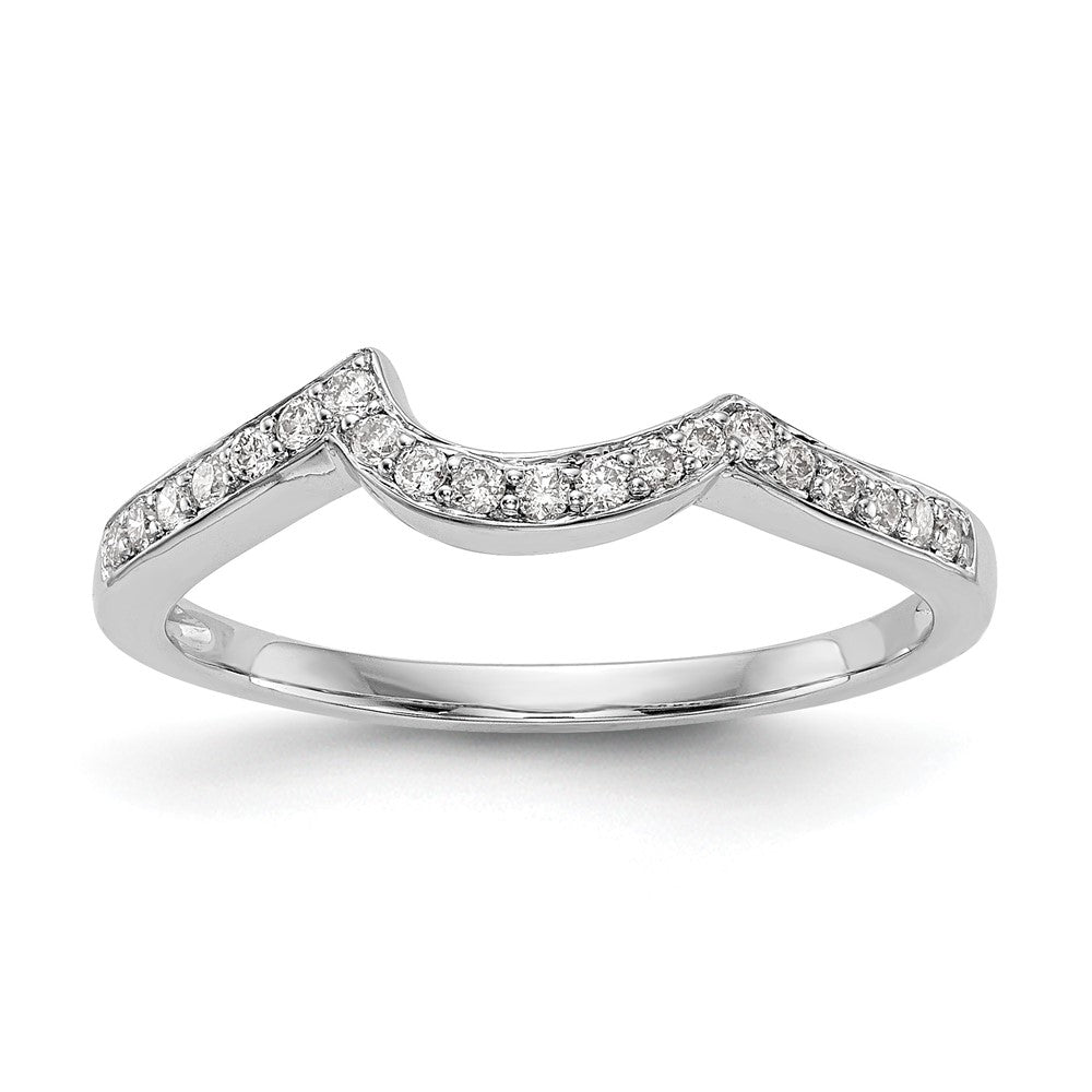 14k White Gold 1/6 carat Diamond Contoured Complete Wedding Band, 0.16 ct, Size 7, 1.58 g - ID5S9RM2537B-014-WAA8L7