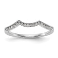 14k White Gold 1/8 carat Diamond Contoured Complete Wedding Band, 0.128 ct, Size 7, 1.28 g - ID5S9RM2563B-015-WAA8L7