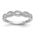 14k White Gold Criss-Cross 1/8 carat Diamond Complete Wedding Band, 0.126 ct, Size 7, 2.1 g - ID5S9RM2574B-012-WAA8L7