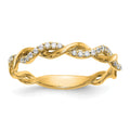 14k Yellow Gold Diamond Wedding Band, 0.12 ct, Size 7