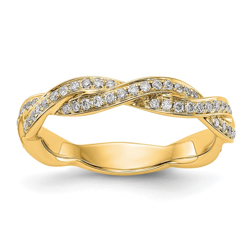 14k Yellow Gold Diamond Wedding Band, 0.375 ct, Size 7, 2.88 g