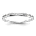 14k White Gold Diamond Wedding Band, 0.132 ct, Size 7