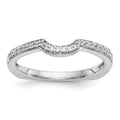 14k White Gold Diamond Wedding Band, 0.124 ct, Size 7