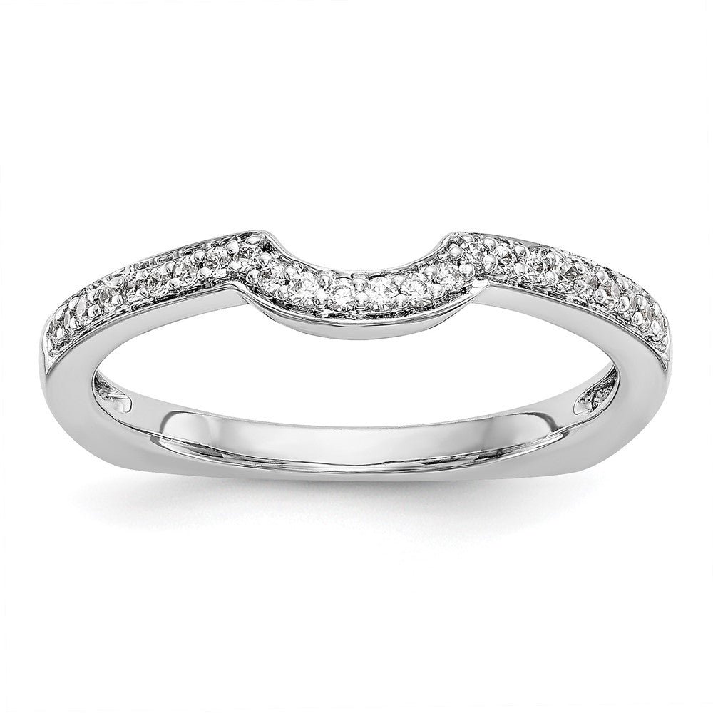14k White Gold Diamond Wedding Band, 0.124 ct, Size 7