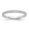 14k White Gold 3/8 carat Diamond Complete Wedding Band, 0.44 ct, Size 7