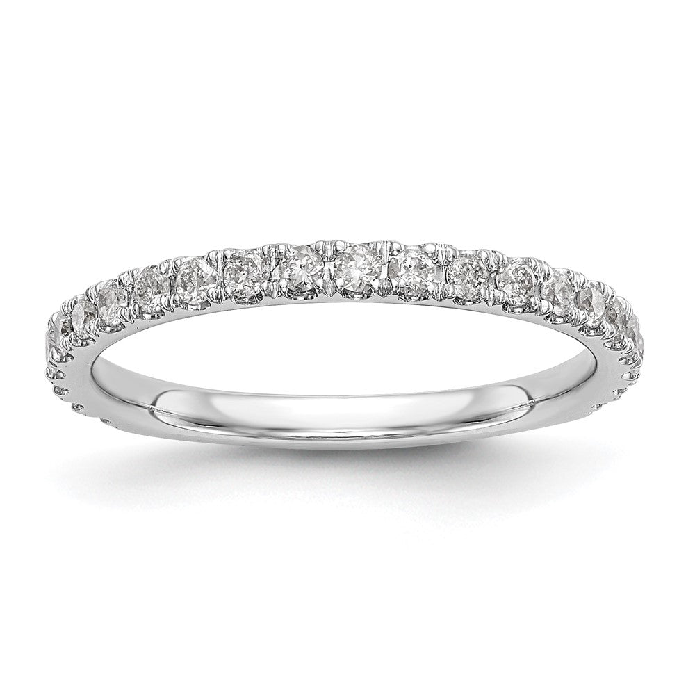 14k White Gold 3/8 carat Diamond Complete Wedding Band, 0.44 ct, Size 7