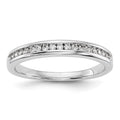 14k White Gold 1/5 carat Channel-set Diamond Complete Wedding Band, 0.19 ct, Size 7