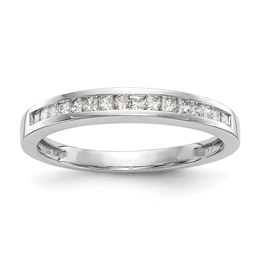 14k White Gold 1/5 carat Channel-set Princess Diamond Complete Wedding Band, 0.21 ct, Size 7, 2.11 g - ID5S9RM2665B-022-WAA8L7