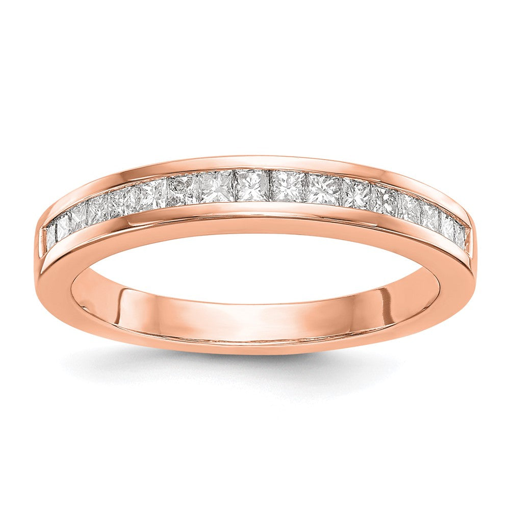 14k Rose Gold Diamond Wedding Band, 0.335 ct, Size 6