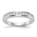14k White Gold 1/2 carat Channel-set Princess Diamond Complete Wedding Band, 0.47 ct, Size 7, 3.72 g - ID5S9RM2674B-050-WAA8L7