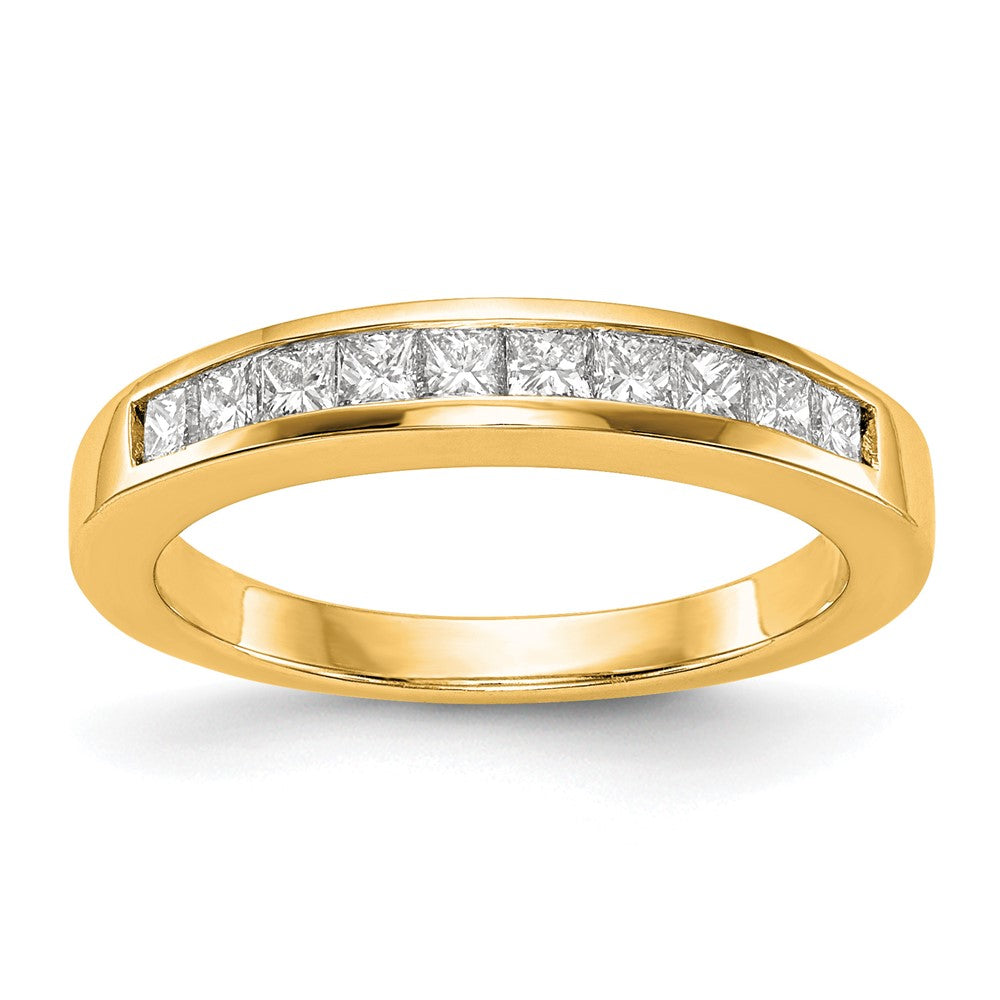 14k Yellow Gold Diamond Wedding Band, 0.47 ct, Size 7