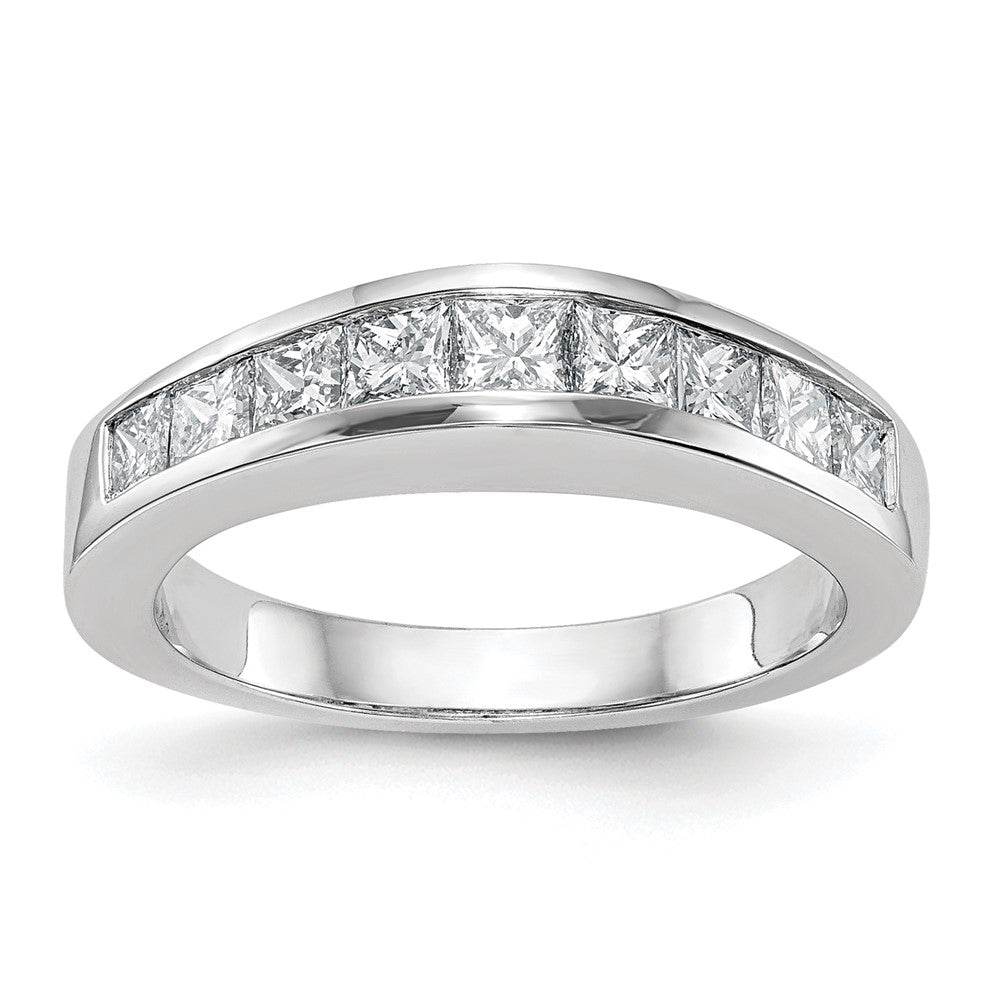 14k White Gold 1 carat Channel-set Princess Diamond Complete Wedding Band, 1.02 ct, Size 7, 3.75 g - ID5S9RM2676B-100-WAA8L7