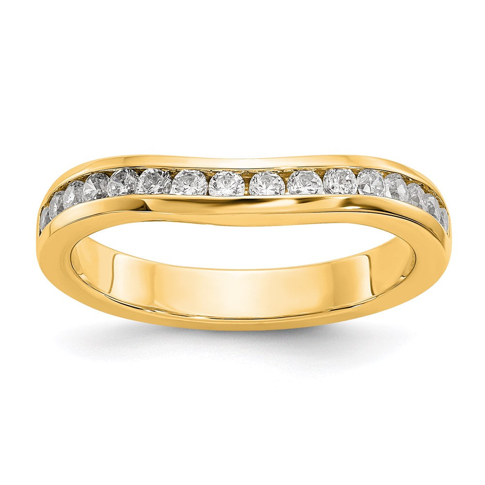 14k Yellow Gold Diamond Wedding Band, 0.168 ct, Size 7