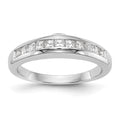 14k White Gold 3/4 carat Channel-set Princess Diamond Complete Wedding Band, 0.715 ct, Size 7
