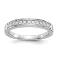14k White Gold 1/2 carat Channel-set Princess Diamond Complete Wedding Band, 0.502 ct, Size 7