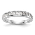14k White Gold 3/4 carat Channel-set Princess Diamond Complete Wedding Band, 0.825 ct, Size 7