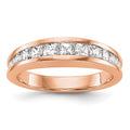 14k Rose Gold Diamond Wedding Band, 1.15 ct, Size 7