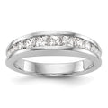 14k White Gold 1.16 carat Channel-set Princess Diamond Complete Wedding Band, 1.15 ct, Size 7
