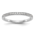14k White Gold 1/8 carat Diamond Complete Wedding Band, 0.125 ct, Size 7, 1.37 g