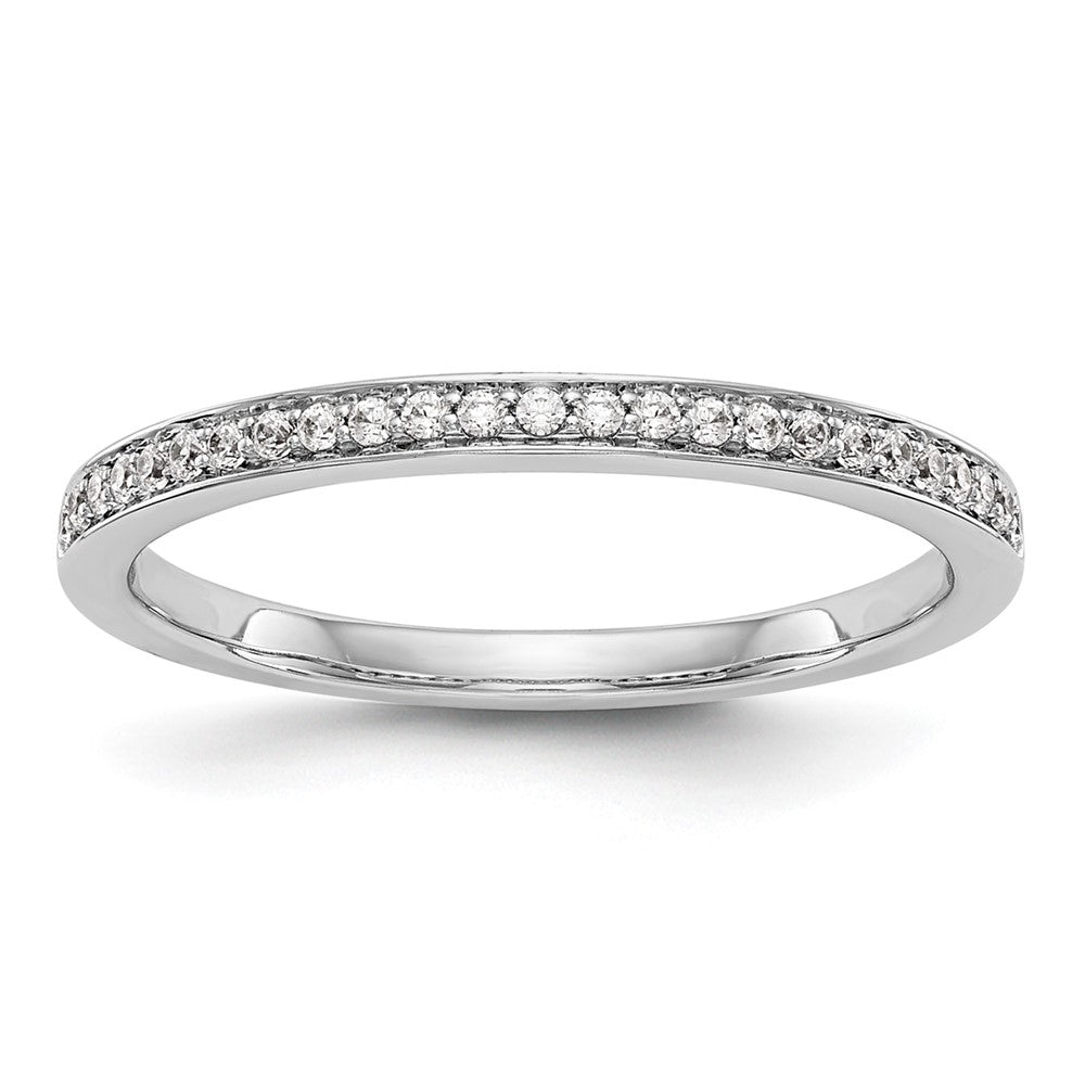 14k White Gold 1/8 carat Diamond Complete Wedding Band, 0.125 ct, Size 7, 1.37 g