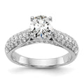 14kw Lab Grown Diamond VS/SI+ G+ Engagement Ring w/.75ct Center, 1.418 ct