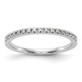 14k White Gold 1/10 carat Diamond Complete Wedding Band, 0.102 ct, Size 7, 1.43 g