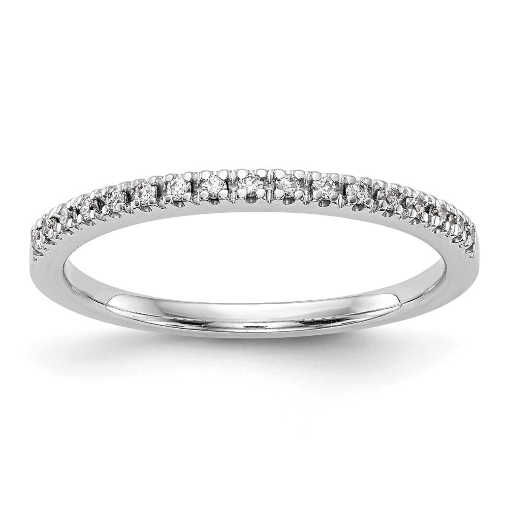14k White Gold 1/10 carat Diamond Complete Wedding Band, 0.102 ct, Size 7, 1.43 g