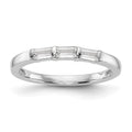 14k White Gold 1/3 carat Baguette Diamond Complete Wedding Band, 0.36 ct, Size 7